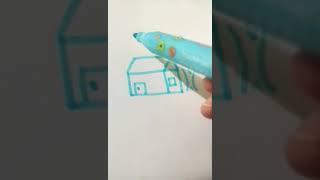 how to draw a simple cute house 