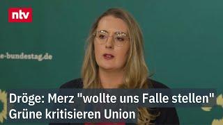 Dröge: Merz "wollte uns Falle stellen" - Grüne kritisieren Union