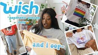 *°• aesthetic •°* Wish Try-on Haul  // ONLY Aesthetic clothes  *with Links!