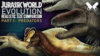 Jurassic World Evolution Predator Dinosaurs Size Comparison. (realistic)