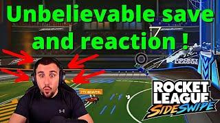 Unbelievable Save and reaction in Rocket League Sideswipe ! Funny reaction on stream ! #shorts