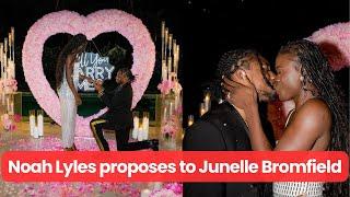 Noah Lyles proposes to Junelle Bromfield in dreamy engagement - Behind the scenes