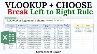 VLOOKUP in the Right Column ( VLOOKUP and CHOOSE)