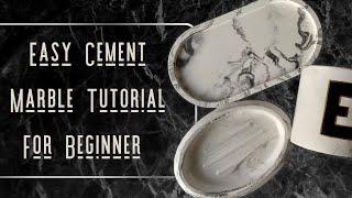 Easy Concrete Marble Trinket Tray | Soap Dish | Cylinder Holder For Beginner | Cement Craft