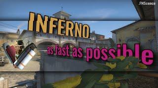 INFERNO as fast as possible (trickjumps, wallbangs, smokes, one-ways, utility) | CS afap