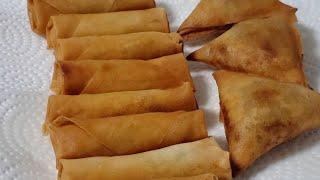 HOW TO FRY FROZEN SAMOSAS AND SPRING ROLLS || QUICK HEALTHY SNACKS TO MAKE AT HOME