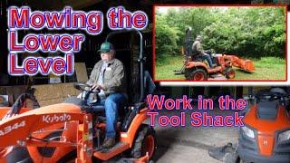 Kubota BX2680 Mowing Tall Grass on Lower Level & The Tool Shack