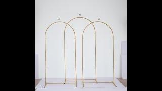 3 PCs Wedding Arches Iron Pipe N-Shaped Flower Stands【Gold】