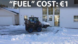 Clearing snow with Elise 700 electric skid-steer