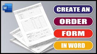 Create an Order Form in MS Word | EASY AND SIMPLE