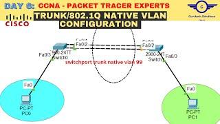 CCNA DAY 6:  Configuring 802.1Q Native VLANs, Trunk Native VLANs Using Packet Tracer |CCNA 200 - 301