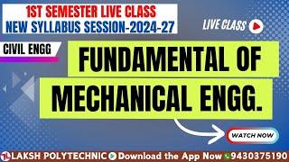 L-1 Fundamental of Mechanical Engg. | 1st Semester | FOR CIVIL ENGG. | #biharpolytechnic #sbte