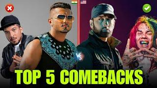 TOP 5 RAPPERS COMEBACK IN HIP HOP… INDIA vs USA 