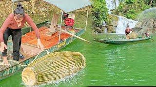 Catch fish on a large hydroelectric lake, how to weave bamboo baskets and fish traps