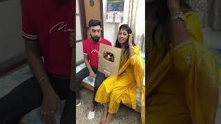 Unboxing my play button with my fiance️/ thanks for your love friends/ #agvlogs#comedy #shorts