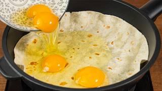 Pour 4 eggs on the tortilla and you'll be amazed at the results! Simple & delicious