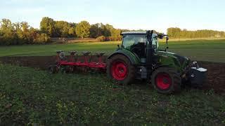 Fendt 313 Vario am Pflügen mit Vogel und Noot Vario XM 950 ST