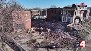 Demo underway at long vacant buildings on South Kingshighway in heart of St. Louis City