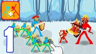 STICKMAN WARRIOR MERGE MASTER - Walkthrough Gameplay Part 1 - INTRO (iOS Android)