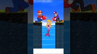 Mario Defeats Bloop - Will He Choose Mermaid Peach or Money? #shorts #story