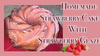 The Best | Homemade STRAWBERRY POUND CAKE