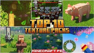 TOP 10 TEXTURE PACKS for BEDROCK | MINECRAFT PE +1.21 #texturepack