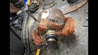 Pulling Copper From 2 Large Generator Rotors