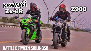 Kawasaki Ninja Zx6r 2024 Vs Kawasaki Z900 Drag Race Showdown! What's Next?! 