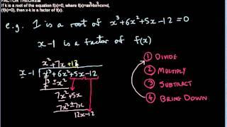 Solving Cubic Equations using the Factor theorem and Long Division