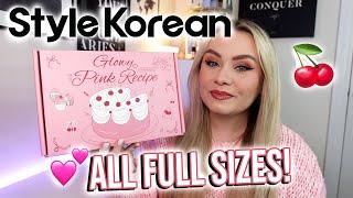 STYLEKOREAN GLOWY PINK RECIPE BEAUTY BOX UNBOXING | $39 & ALL FULL SIZES! | MISS BOUX