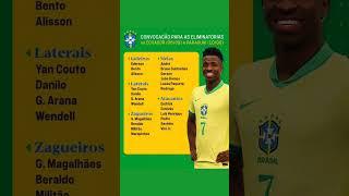  LA CONVOCATORIA DE BRASIL PARA LA DOBLE FECHA FIFA DE ELIMINATORIAS.