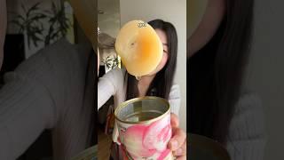 Trying Canned White Peaches  #peach #viralfood #foodie
