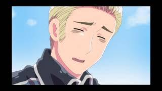 Hetalia Axis Powers - Germany kisses italy on the cheek (Cute) =^_^=