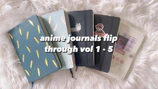 a flip through of all my completed anime journals // volume 1-5 // introducing a new journal