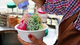 Bangkok Street Food - RAINBOW SHAVED ICE DESSERT Thailand