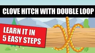 How To Tie A CLOVE HITCH KNOT With Double Loop [Quick Tutorial] #Shorts