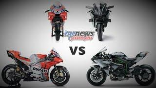 Motogp bike vs Kawasaki Ninja h2r world fastest Motorcycles accelerate till 400 km/h