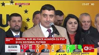 George Simion anunță susținerea pentru Călin Georgescu. Niciodată cu Ciolacu, niciodată cu PSD