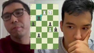 Nodirbek Looks At Wesley After Playing A Brilliant Rook Sacrifice