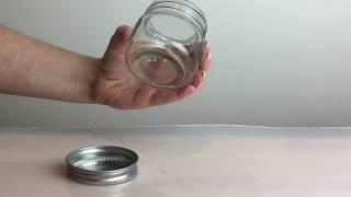 Cube Jar - Clear Glass with Silver Metal Lid