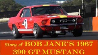 Bob Jane's restored 1967 390 GT Mustang race car at the Phillip Island Classic 2024 race car ATCC