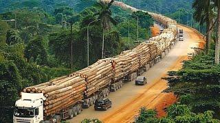 Extreme Dangerous Transport Skill Operations Oversize Truck, Wood Sawmill Machines, Heavy Machines