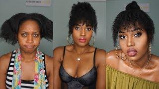 HOW TO :PONYTAIL  WITH BANGS ON NATURAL 4C HAIR / MountainsOfBeauty