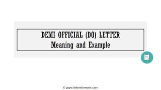 How to Write a Demi Official DO Letter from One Officer to Another