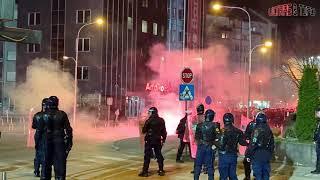 BiH: FK Borac Banja Luka - Rapid Wien [przemarsz, pyro]. 2025-03-06