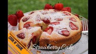 Easy One Bowl Strawberry Cake