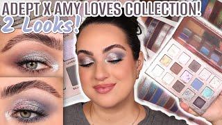 ADEPT COSMETICS X AMY LOVES COLLABORATION PALETTES REVIEW + 2 LOOKS! *attention all sparkle lovers*