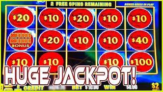 HUGE JACKPOT  Record Breaking Retriggers! Lightning Dollar Link High Limit Slot Machine