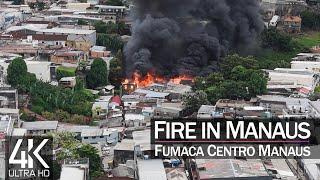 【4K】 Drone Captures Huge Fire in Centro MANAUS Brazil  AMAZONAS 2024 Cinematic Wolf Aerial™ Film