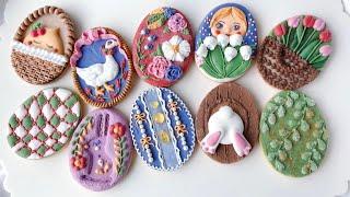 10 EASTER EGG COOKIES~Satisfying Cookie Decorating with Royal Icing~Sugar Cookies~flower piping